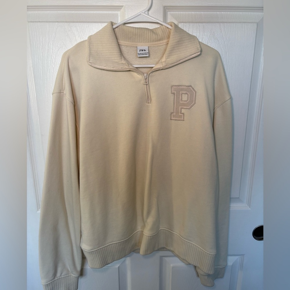 Cream quarter zip